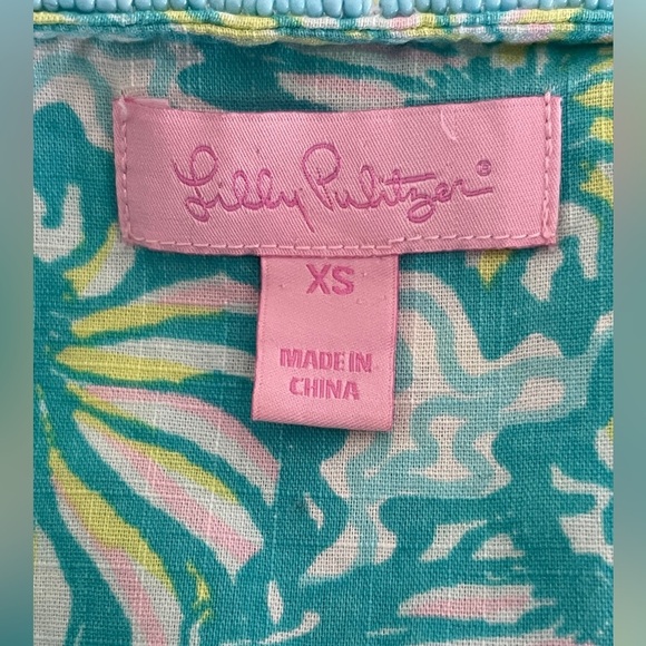 Lilly Pulitzer XS Beaded Tunic Dress Cotton Resort Wear Beach Travel Cover Up - Picture 4 of 7